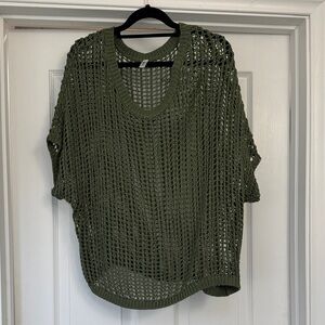 Olive Green Knit Women's Blouse